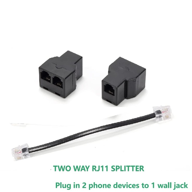 Phone Line Splitter,Telephone Splitter,with RJ11 6P4C Plugs,Suitable for Telephone,Fax Machine