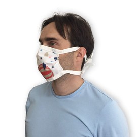 Hilding Sweden Model11 Face Mask, Mouth and Nose Mask, 100% Cotton, Washable, Dream Motif, Set of 4, Cord Binding, Set of 10