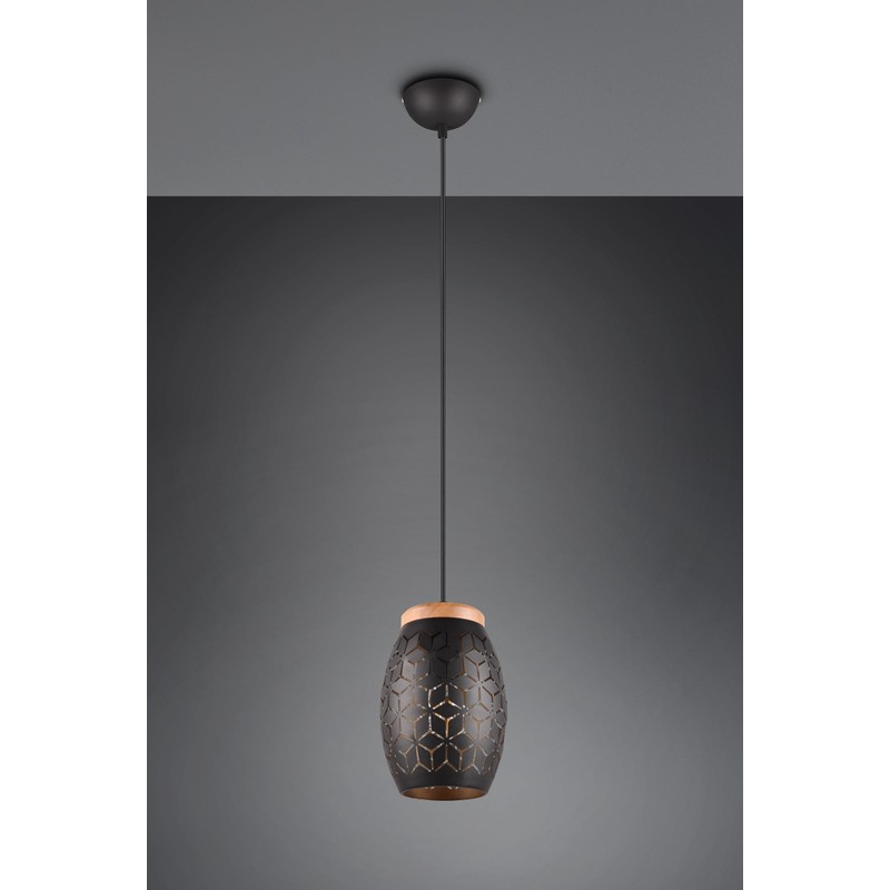 Reality Leuchten Bidar R31571080 Pendant Light Metal Black Matte /