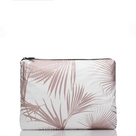 ALOHA Collection Mid Day Palms Pouch in Rose Gold | Lightweight, Packable, and Splash-Proof Makeup Pouch | Easy to Clean