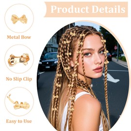 YISSION 20 Pcs Mini Gold Bows Hair Clips for Women Girls Small Metal Hair Bow Clip Cute Bows Hair Barrettes Gold Hair Accessories for Women Girls