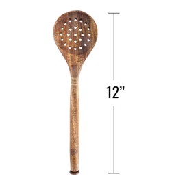 Labrea Life and Home 1pc Solid Acacia Wood Skimmer Kitchen Utensils Cooking Baking Home Essentials 12 Inch