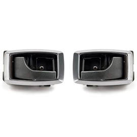 Blue Oval Industries 1979-1993 Mustang Inside Inner Black Door Handles and Chrome Bezels with Screws