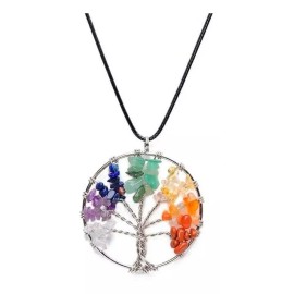 Universo en Linea Collar Cuarzo 7 Chakras Equilibrio Cuarzo Árbol De La Vida Color Multicolor