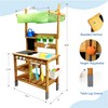 Beipoo Mud Kitchen with Canopy, Outdoor Play Kitchen with Sink,