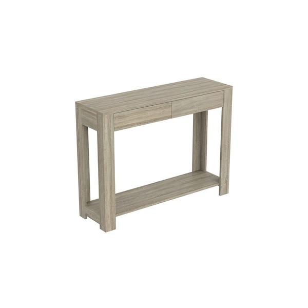Safdie & Co. - Dark Taupe Console Table with Shelf, Rectangle Hallway Table with Drawers, Use As Doorway Table, Hallway Desk, or Accent Furniture for Decorating Foyer, 40 x 12 x 30 Inches