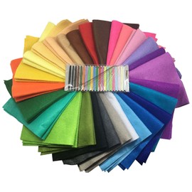 Felt Squares, Misscrafts 28pcs 8" X 8" (20 x 20cm) 1.4mm Thick Soft Felt Fabric Sheet Nonwoven Assorted Colors Patchwork Pack with Thread Bag for DIY Craft Patchwork Sewing