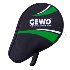 GEWO Master Round Case with Ball Compartment - Robust Table Tennis Bat Cover for One Racket and 3 Balls - Table Tennis Bag with Padded Racket Compartment - Single Table Tennis Bat Bag, 30 cm, Green