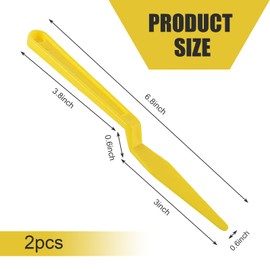 Anyhut 2 PCS Window Tint Tools, Good Toughness Windshield Squeegees, Long Handle Flexible Cornor Scraper, Flat Lip High Elastic, Vinyl Wrapping, Universal for Cars (Yellow)