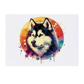 'Siberian Husky' Temporary Tattoo - Water Resistant, Skin-Safe, Non-Toxic Transfer (TO00073895)