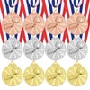 sourcing map Soccer Award Medals 2 Inch, Gold Silver Bronze Award Medals with Neck Ribbon for Team Sports Games Competitions Party Favors 12 Pieces