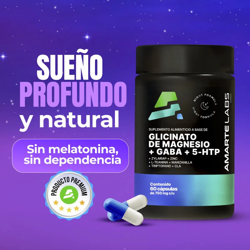 Amarte Labs Glicinato de Magnesio Descanso y Sueo Profundo, Frmula
