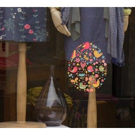 Easter Decorations - Easter Window Stickers - Beautiful Birdy Easter Egg Window Clings for Easter Window Display