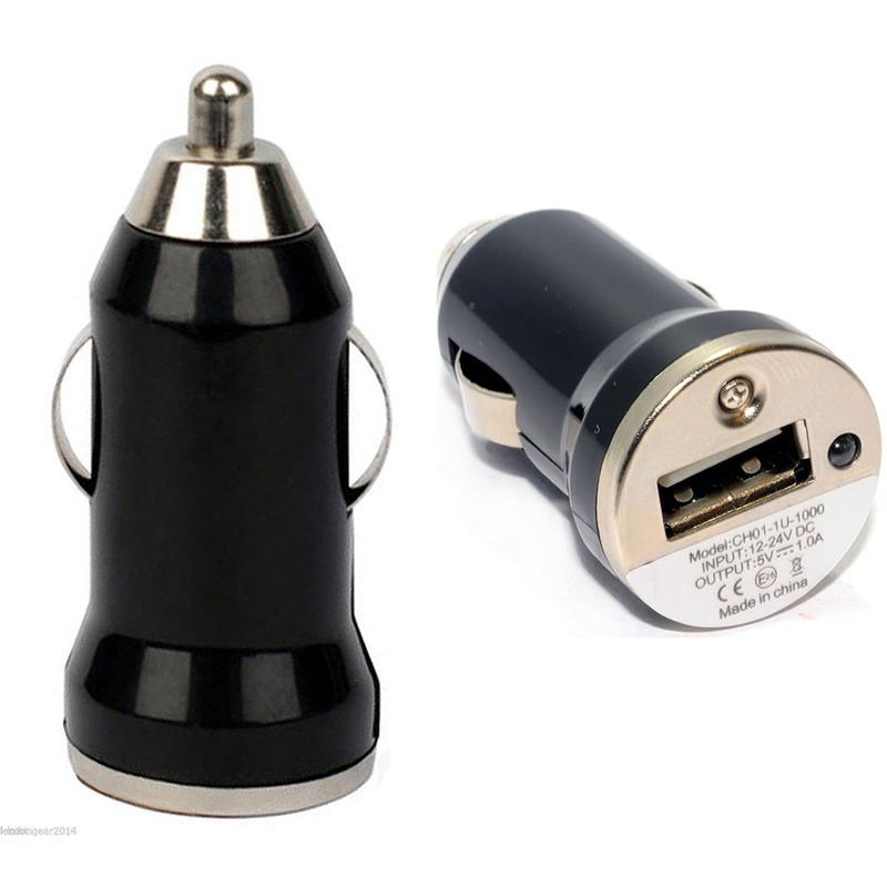 2 x Black USB Car Charger