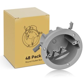 CycevSun Round Electrical Box Old Work Ceiling Box, PVC, UL Listed, 48 Pack, Grey