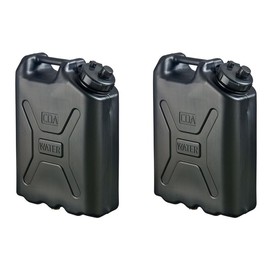 Scepter 5 Gallon 20 Liter Heavy Duty Military Style HDPE Water Container, Black - Size: 2 Pack