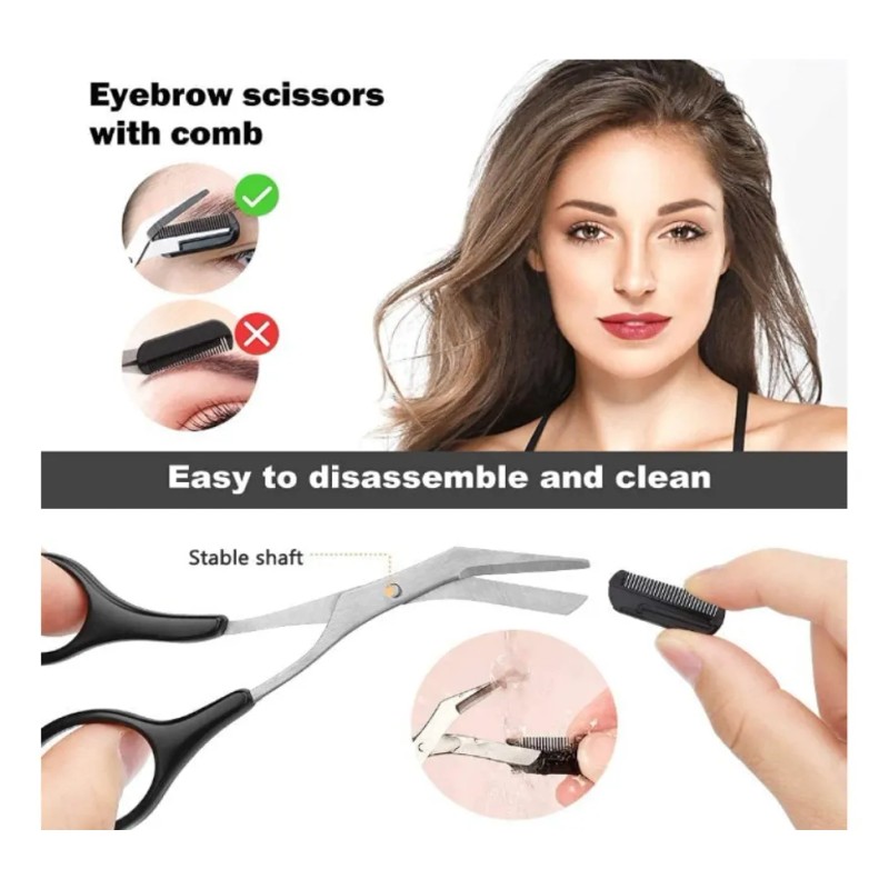 12 Uds Herramientas Para Cejas Pinzas Tijeras De Recorte
