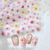 1 Sheet Dried Flower Nail Stickers 5D Embossed Nail Art