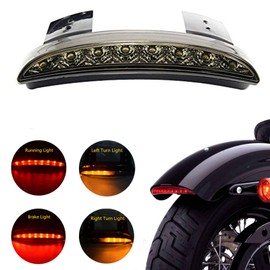 ANKIA 5 Wires Motorcycle Chopped Rear Fender Edge LED Brake License Plate Tail Light Stop Running Light Turn Signal Lamp for Harley Sportster XL883N 1200N XL1200V XL1200X (Smoked Black)