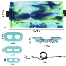 Esmorah Bearded Dragon Carrier and Leash Harness with Wings, Small Animal Sling Carrier and Reptile Carrier, Lizard Adjustable Harness and Sling Bag for Outdoor Travel Walking Rest