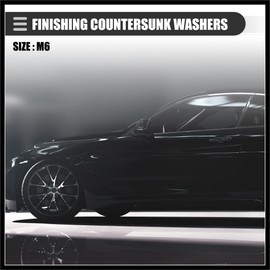 Hihaha Universal Finishing Countersunk Fender Bumper Washers, Gasket Screw Engine Bay Dress Up Fastener Kit for Motorcycle, M6, Aluminum Alloy, Blue, 6pcs Durable Material