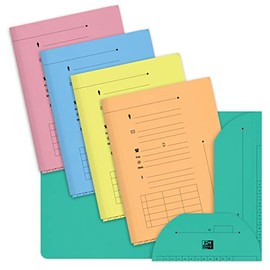 Elba HV Pack of 10 Pastel Card Folders with Flaps, Assorted Colours