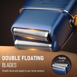 Foil Shavers for Men, Upgraded Blades Electric Razor with 3 Adjustable Speeds, Type-C Rechargeable, IPX7 Waterproof, Electric Shavers for Men Face Use Travel Home(Blue)