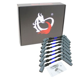 DRAGON FIRE PERFORMANCE 8.5mm Blue Spark Plug Wire Set Compatible with 2005-2008 Avalanche Corvette Escalade CTS Silverado Tahoe Yukon H3 LS 4.8 5.3 6.0 6.2 Replaces 9748RR 19297032 OEM Fit PWJ121-BL