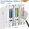 3-Chamber Wall Mounted Shower Dispenser - No Drilling Required