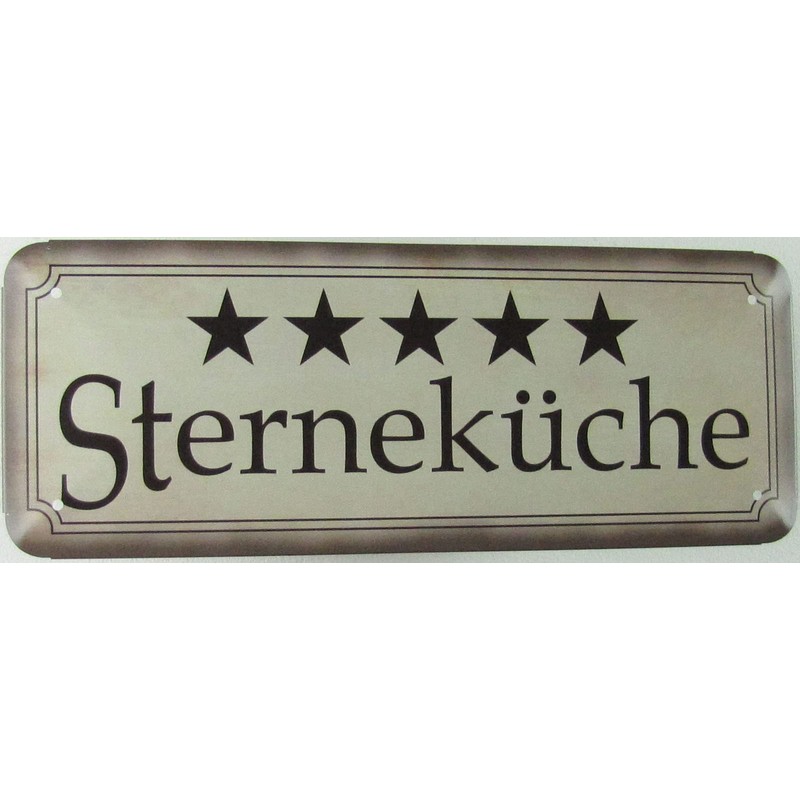 Tin Sign 27 x 10 cm Domed Star Kitchen Cooking