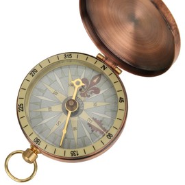 Vintage Pocket Watch Metal Compass Antique Brass Flip Cover Compass with Automatic Flip Lid Small and Portable for Outdoor Backpacking, Camping, Hiking