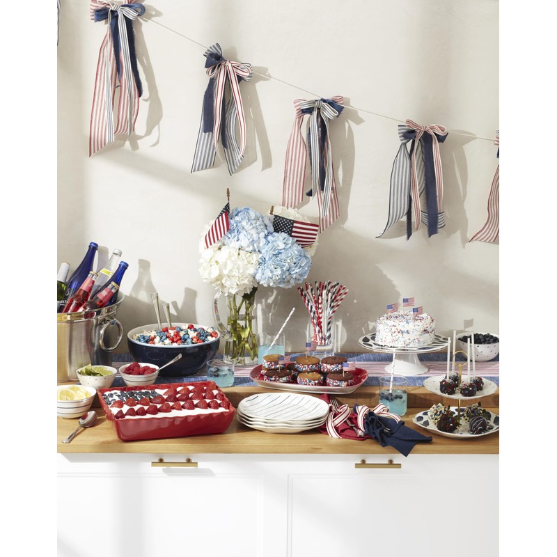 Lenox 895695 Blue Bay Stripes 4-Piece Dinner Plate Set