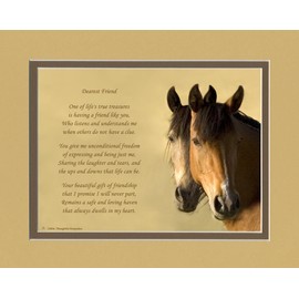 Friend Gift. Horses Photo. Friendship Poem. 8x10 Double Matted.