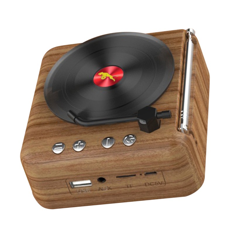 Vinyl Record Bluetooth Speaker Innovative Mini FM Radio HiFi Stereo