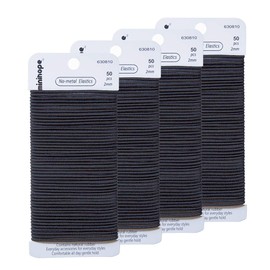 minihope Women's Hair Elastic Thick Tie, Black, 200 Count (Pack of 1), 2MM for for thin to medium thick hair.Value pack.……