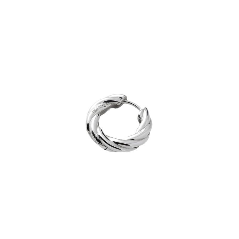 [D.Silver] Silver 925 Urban Loop One-Touch Earrings Silver / [D.Silver]