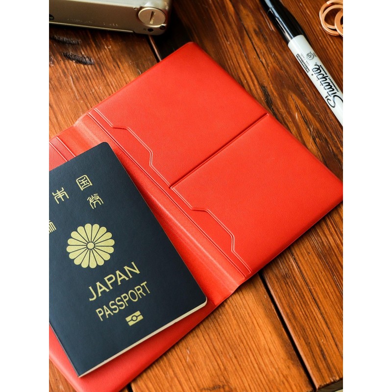 BEAMS JAPAN STATIONERY HIGHTIDE Custom Passport Case, orange