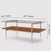 LumFurn Rectangle Glass Coffee Table for Living Room and Bedroom,