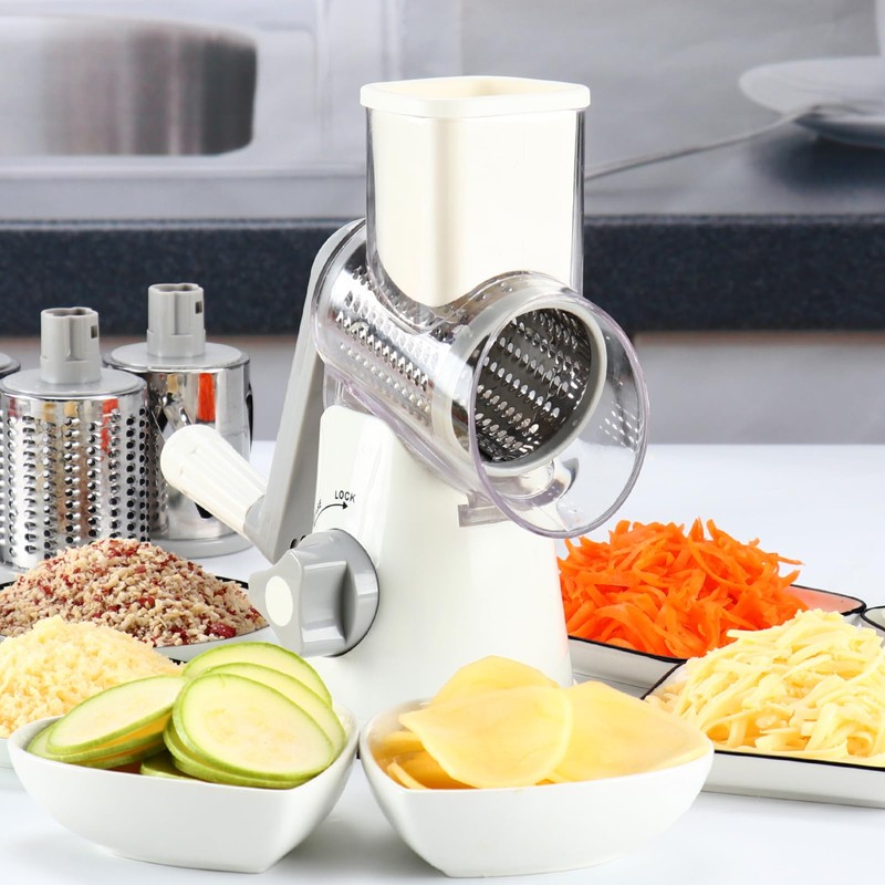 Cambom Rotary Cheese Grater Hand Crank Cheese Shredder for Fresh