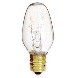 Satco S3791 120V 2/Card Candelabra Base 7-Watt 7C7 Night Light Bulb, Clear