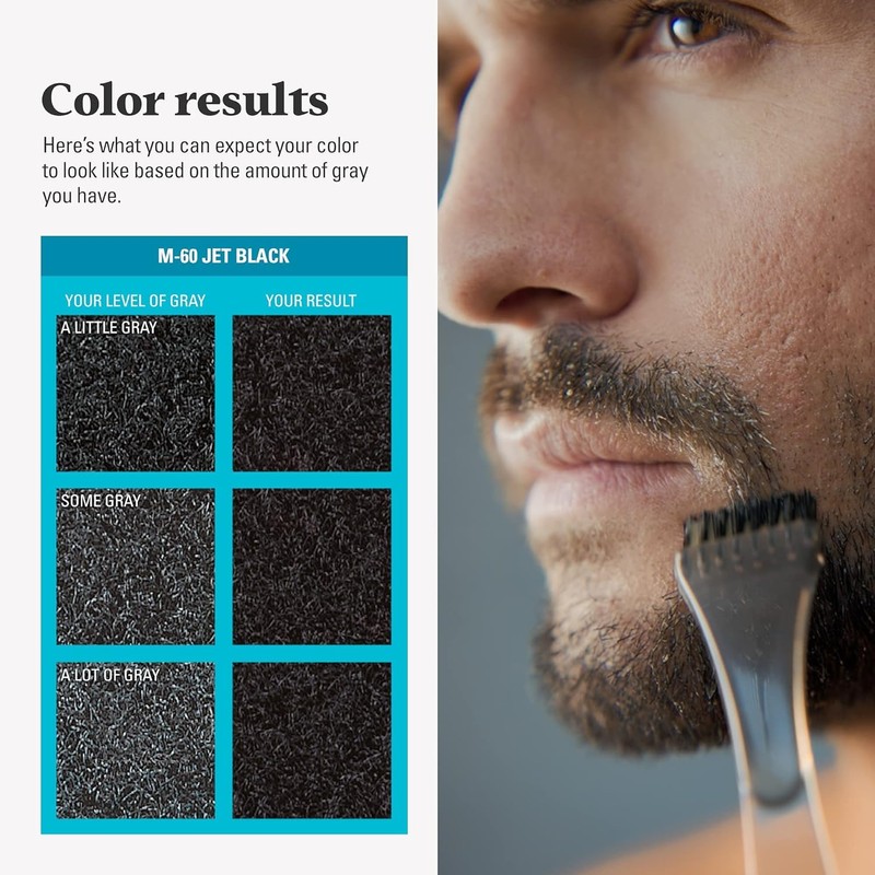 Just For Men Brush-in Color Gel for Mustache & Beard,