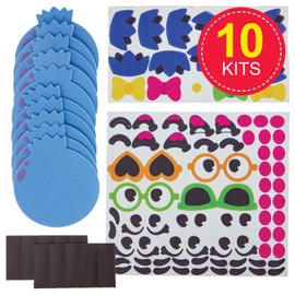 Baker Ross FN502 Blueberry Mix & Match Magnet Kits - Pack of 10, Foam Arts and Crafts Decoration Kits for Kids