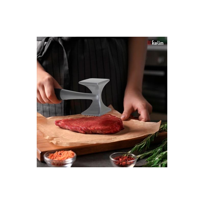 Kelim Meat Tenderizer Mallet - Heavy Duty Aluminum Meat Mallet