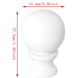 DGBRSM 1-1/2 Inch Lamp Finial Oil Rubbed White Steel Ball Knob Shade Cap for Harp Holder - 2pcs Decoration