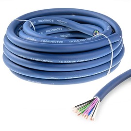 TOPSTRONGGEAR 20 Feet 9-Conductor Speaker Cable, 18AWG 100% OFC, 4-Channel Speaker Wire and Remote Wire (18 Gauge)