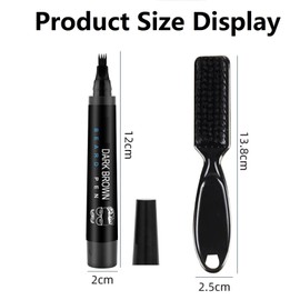 Beard Pen Filler, Beard Filling Pen Set, Long-Lasting Beard Filling Pen, Waterproof Beard Pen for Men, Beard Filling Kit, Includes 1 Beard Brush, for Moustache and Eyebrows, Seamless Application