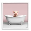 Stupell Industries Pastel Piglet in Bathtub Framed Giclee Art by