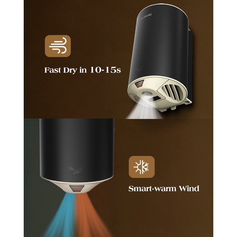 AIKE Air Focus Compact Hand Dryer UL Listed 120V 1350W