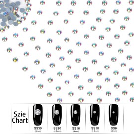 LPBeads 8000 Pieces SS10 Clear AB Hotfix Rhinestones Flatback Round Crystal Glass Rhinestones Gems for Crafts Nail Face Art Clothes Shoes Bags DIY