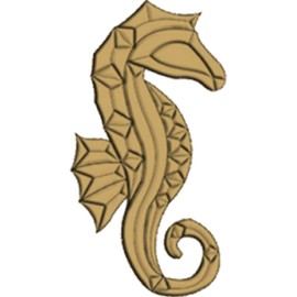 5" x 9-5/8" Colored Exquisite Glass Seahorse Bevel Cluster COEC305